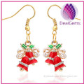 Europe &American style fashion christmas gift jingle ball enamel fishhook earring factory price